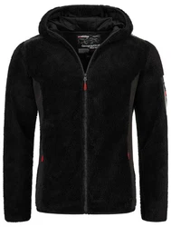 Geographical Norway Fleecejacke Teddy Fleece Outdoor Übergangs Softshell MIX Schwarz/Rot/Grau