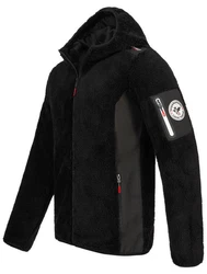 Geographical Norway Fleecejacke Teddy Fleece Outdoor Übergangs Softshell MIX Schwarz/Rot/Grau