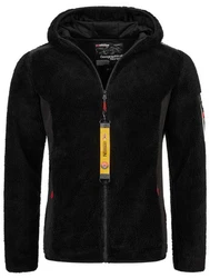 Geographical Norway Fleecejacke Teddy Fleece Outdoor Übergangs Softshell MIX Schwarz/Rot/Grau