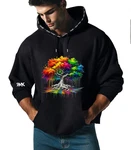 RMK Kapuzenpullover Hoodie Basic Pulli Schwarz/Mischfarben/Grau