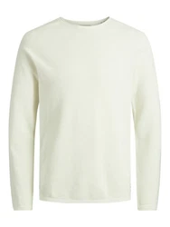 Jack & Jones Strickpullover Hill (1-tlg) Weiß/Khaki/Hellgrün/Creme