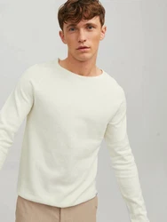 Jack & Jones Strickpullover Hill (1-tlg) Weiß/Khaki/Hellgrün/Creme