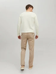 Jack & Jones Strickpullover Hill (1-tlg) Weiß/Khaki/Hellgrün/Creme