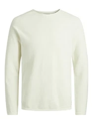 Jack & Jones Strickpullover Hill (1-tlg) Weiß/Khaki/Hellgrün/Creme