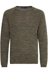 Blend Dan Herren Strickpullover Feinstrick Mit Rundhals (20700587ME) Dunkelgrün/Khaki/Grün