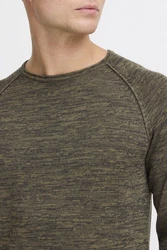 Blend Dan Herren Strickpullover Feinstrick Mit Rundhals (20700587ME) Dunkelgrün/Khaki/Grün