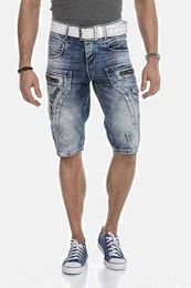 Jeansbermudas Bermuda & Short mit Applikationen und Ziernhten, CK101