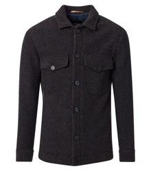VENTI Langarmhemd Hemdjacke uni Dunkelgrau/Schwarz/Dunkelblau/Grau