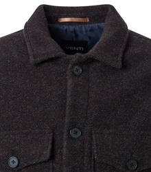 VENTI Langarmhemd Hemdjacke uni Dunkelgrau/Schwarz/Dunkelblau/Grau