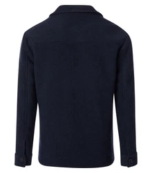 VENTI Langarmhemd Hemdjacke uni Dunkelblau/Hellblau