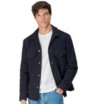 VENTI Langarmhemd Hemdjacke uni Dunkelblau/Hellblau