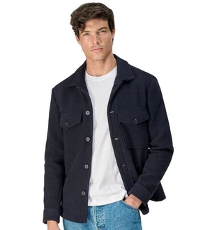 VENTI Langarmhemd Hemdjacke uni Dunkelblau/Hellblau VENTI Langarmhemd Hemdjacke uni Dunkelblau/Hellblau