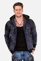 Strickjacke Strickjacke mit Leder Highlights, CL-310
