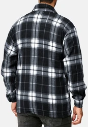 Egomaxx Blouson Fleece Hemd Holzfäller Jacke Karierte Arbeitsjacke (2594) Dunkelgrau