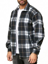Egomaxx Blouson Fleece Hemd Holzfäller Jacke Karierte Arbeitsjacke (2594) Schwarz