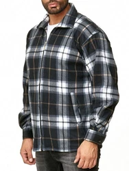Egomaxx Blouson Fleece Hemd Holzfäller Jacke Karierte Arbeitsjacke (2594) Schwarz