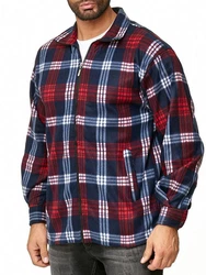 Egomaxx Blouson Fleece Hemd Holzfäller Jacke Karierte Arbeitsjacke (2594) Rot
