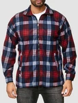 Egomaxx Blouson Fleece Hemd Holzfäller Jacke Karierte Arbeitsjacke (2594) Rot