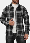 Egomaxx Blouson Fleece Hemd Holzfäller Jacke Karierte Arbeitsjacke (2594) Grau