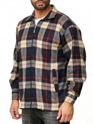 Egomaxx Blouson Fleece Hemd Holzfäller Jacke Karierte Arbeitsjacke (2594) Braun (2594)