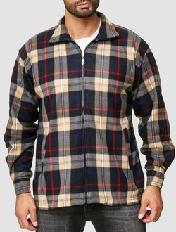 Egomaxx Blouson Fleece Hemd Holzfäller Jacke Karierte Arbeitsjacke (2594) Braun (2594)