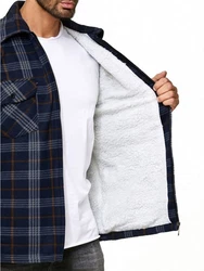 Egomaxx Blouson Thermohemd Holzfäller Gefütterte Jacke (2596) Blau (2596)