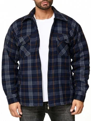 Egomaxx Blouson Thermohemd Holzfäller Gefütterte Jacke (2596) Blau (2596)
