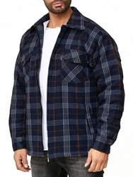 Egomaxx Blouson Thermohemd Holzfäller Gefütterte Jacke (2596) Blau (2596)