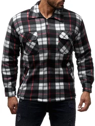 Egomaxx Blouson Thermohemd Holzfäller Gefütterte Jacke (2596) Weiß/Rot (2596)