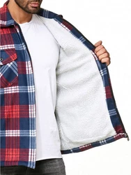 Egomaxx Blouson Thermohemd Holzfäller Gefütterte Jacke (2596) Rot (2596)