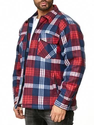 Egomaxx Blouson Thermohemd Holzfäller Gefütterte Jacke (2596) Rot (2596)