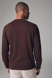 Next Langarmshirt Relaxed Fit Dunkelbraun/Braun