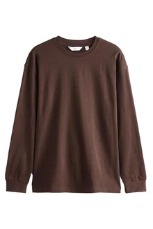 Next Langarmshirt Relaxed Fit Dunkelbraun/Braun Next Langarmshirt Relaxed Fit Dunkelbraun/Braun