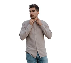 hutch&putch Langarmhemd Herrenhemd Business Casual Freizeit Hellblau/Khaki/Grau/Hellgrau/Braun/Beige