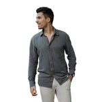 hutch&putch Langarmhemd Herrenhemd Business Casual Freizeit Grau/Hellgrau/Dunkelgrau/Dunkelblau