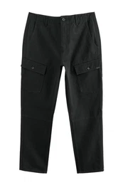 Cargohose 100% Baumwolle Utility-Hose mit Cargo-Taschen (1-tlg)
