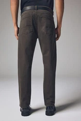 Next Straight-Jeans Authentische Straight Fit Jeans mit Gürtel Khaki/Dunkelbraun