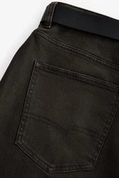 Next Straight-Jeans Authentische Straight Fit Jeans mit Gürtel Khaki/Dunkelbraun