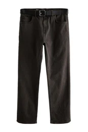 Straight-Jeans Authentische Straight Fit Jeans mit Grtel (2-tlg)
