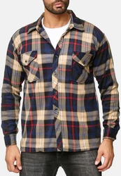 Egomaxx Langarmhemd Fleece Hemd Holzfäller Arbeiterjacke (2595) Braun (2595)