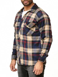 Egomaxx Langarmhemd Fleece Hemd Holzfäller Arbeiterjacke (2595) Braun (2595)