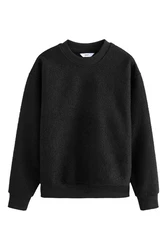 Next Fleecepullover Fleece-Rundhalssweatshirt Schwarz/Dunkelgrau