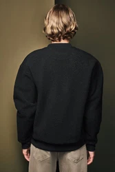 Next Fleecepullover Fleece-Rundhalssweatshirt Schwarz/Dunkelgrau
