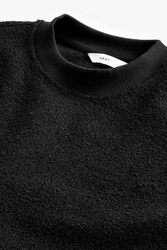 Next Fleecepullover Fleece-Rundhalssweatshirt Schwarz/Dunkelgrau