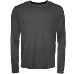 Kaipara Merino Sportswear Langarmshirt Merino Longsleeve Herren Regularfit Dunkelgrau/Grau