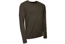Kaipara Merino Sportswear Langarmshirt Merino Longsleeve Herren Regularfit Dunkelgrün/Khaki
