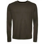 Kaipara Merino Sportswear Langarmshirt Merino Longsleeve Herren Regularfit Dunkelgrün/Khaki