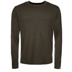 Kaipara Merino Sportswear Langarmshirt Merino Longsleeve Herren Regularfit Dunkelgrün/Khaki