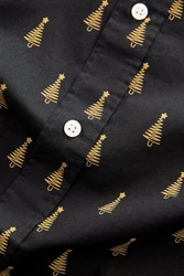 Next Langarmhemd mit Weihnachts-Print Schwarz/Braun/Gelb/Dunkelblau