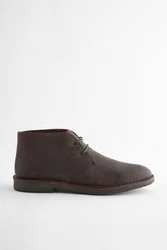 Next Desert-Boots mit Teddyfutter Schnürstiefel Braun/Dunkelbraun/Grau